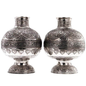 Antique Sumatran Silver Vases Indonesia 19th Century
