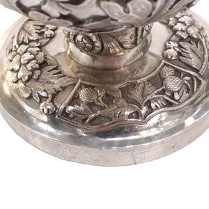 Antique Chinese Silver Rosewater Sprinkler Qing Dynasty Canton