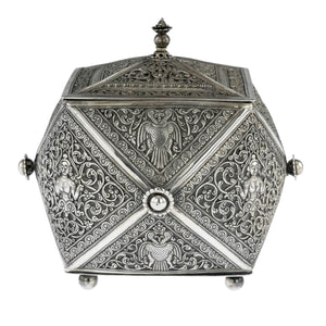 Antique Sri Lankan Silver Multi-Sided Box, Sri Lanka, Ceylon - Circa 1900