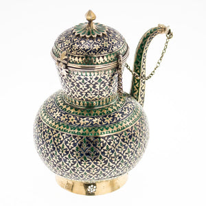 Antique Mughal Silver-gilt Enameled (minakari) Ewer (chuski), Mughal India – Early 18th Century