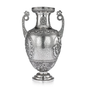 Antique Chinese Silver Vase, Monumental Size, Wang Hing, Canton - 1885