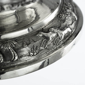 Antique Indian Silver Pedestal Rose Bowl, Lucknow, India - 1876 to 1910