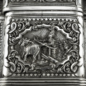 Antique Burmese Silver Figural Table Box, Lower Burma (Myanmar)  -  Mid 19th Century