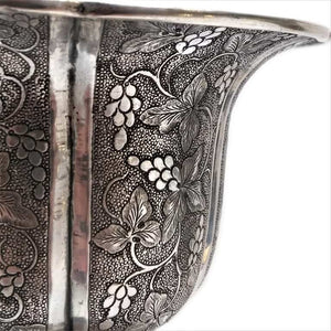 Chinese Antique Silver Spittoon - Thookadaan Peekdaan - China For Indian Market - C1820