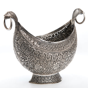 Antique Indian Silver Kashkul, Kashmir( Cashmere) Export Market, India Or Pakistan – Circa 1895