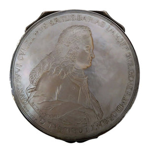 Antique Silver & M.o.p. Snuff Box, V.o.c., Willem Van Imhoff, Medallist Holtzhey, Batavia Or Holland – 1742