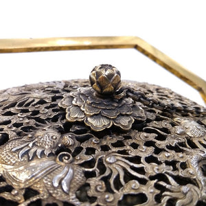 Antique Vietnamese Imperial Silver Gilt Hand Warmer, nguyen Dynasty, Vietnam – Circa 1880