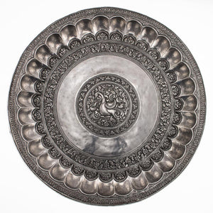 Antique Indian Silver Salver (thali), Large Size, India – 18th Century