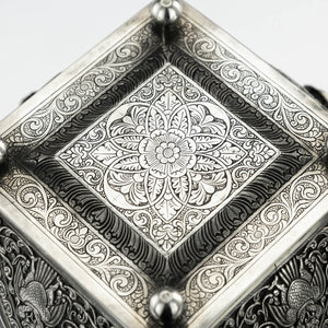 Antique Sri Lankan Silver Multi-Sided Box, Sri Lanka, Ceylon - Circa 1900