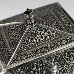 Antique Sri Lankan Silver Multi-Sided Box, Sri Lanka, Ceylon - Circa 1900