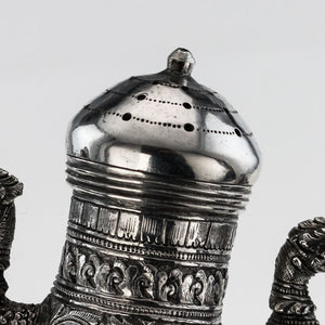 Antique Burmese Silver Cruet Set, An Unusual And Novel Design, Burma (myanmar) – Circa 1910