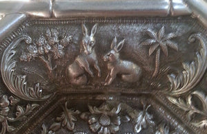 An Antique Indian Silver Footed Tray, Large Size, Oomersi Mawji, Bhuj, India – 1890