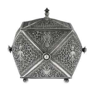 Antique Sri Lankan Silver Multi-Sided Box, Sri Lanka, Ceylon - Circa 1900