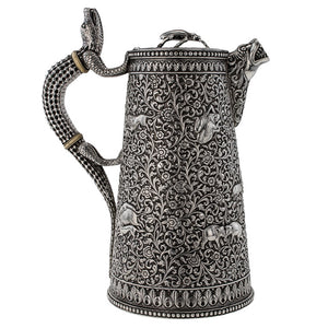 Antique Indian Silver Water Jug, Crocodile Handle, Kutch (cutch) India – Circa 1880