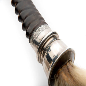 Indian Antique Colonial Silver Horn And Yak Tail Fly Whisk Chowry Monson Armorial India 1728 1800