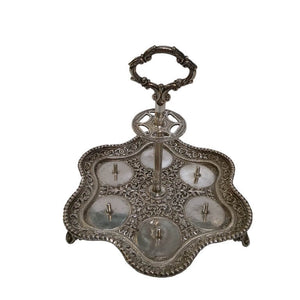 Indian Antique Silver Egg Cruet For Six Persons Kutch cutch Circa 1900