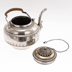 Indian Antique Silver Parcel Gilt Gold Tea Kettle India Early 18th Century