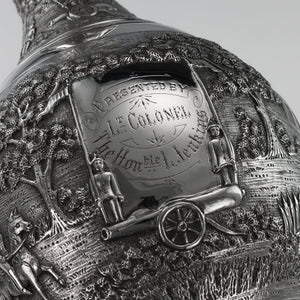 Indian Antique Silver Presentation Claret Jug Military Interest Calcutta kolkata India Circa 1900