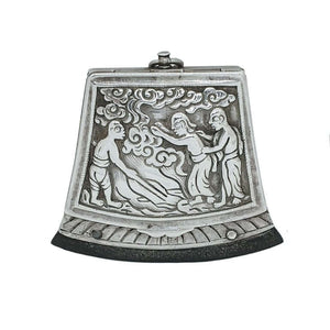 Indian Antique Silver Tinder Boxflint Holder With Flint Cacutta Kolkata India 1800-50