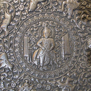Indian Antique Silver Tray Kutch India Circa 1880