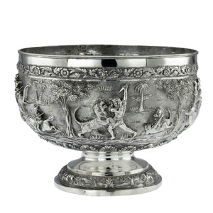 Antique Indian Silver Pedestal Rose Bowl, Lucknow, India - 1876 to 1910