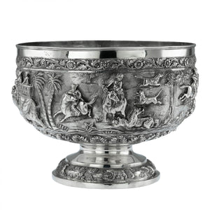 Antique Indian Silver Pedestal Rose Bowl, Lucknow, India - 1876 to 1910