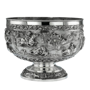 Antique Indian Silver Pedestal Rose Bowl, Lucknow, India - 1876 to 1910