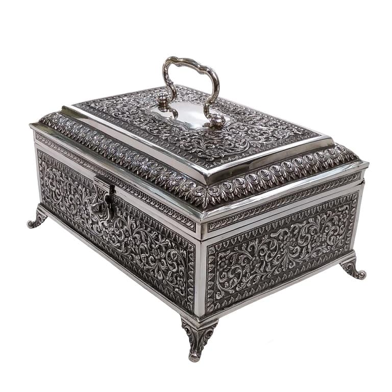 Pandan Box Huge Antique Indian Silver Pandan Box, Complete With Original Fittings