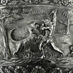 Antique Indian Silver Pedestal Rose Bowl, Lucknow, India - 1876 to 1910