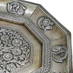 Mughal Antique Indian Silver Tray India Circa 1740