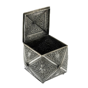 Antique Sri Lankan Silver Multi-Sided Box, Sri Lanka, Ceylon - Circa 1900