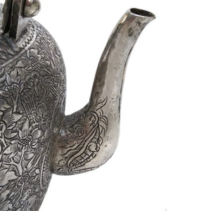 Antique South East Asian Silver Tea Kettle, Kingdom Of Luang Pabang, (laos) – 1900/1910