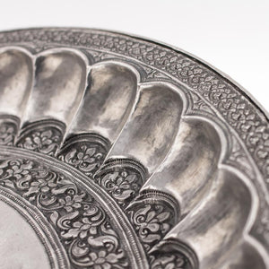 Antique Indian Silver Salver (thali), Large Size, India – 18th Century