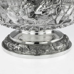 Antique Indian Silver Pedestal Rose Bowl, Lucknow, India - 1876 to 1910