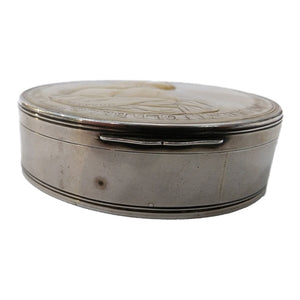 Antique Silver & M.o.p. Snuff Box, V.o.c., Willem Van Imhoff, Medallist Holtzhey, Batavia Or Holland – 1742