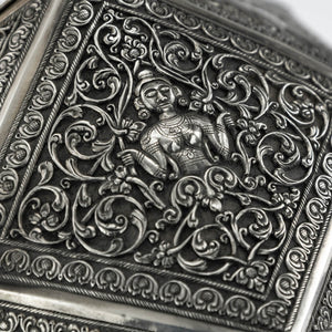 Antique Sri Lankan Silver Multi-Sided Box, Sri Lanka, Ceylon - Circa 1900