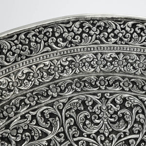 Antique Sri Lankan Silver Figural Tray, Kandy, Sri Lanka Ceylon  -  Circa 1890
