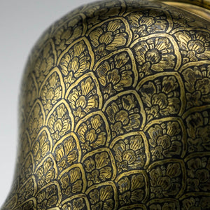 Antique Thai  Silver Gilt and Niello Betel Leaf Holder, Thailand Siam  -  Mid 19th Century