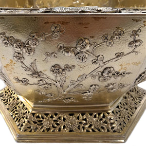 Silver Antique Gilt Bowl Hexagonal In The Oriental Style London England 1910