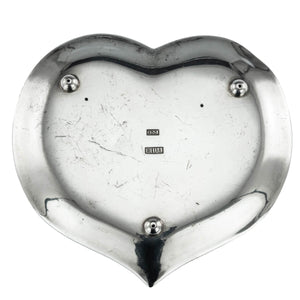 Antique Indian Silver Heart Shaped Dish, O.M Bhuj, Kutch, India - C. 1900