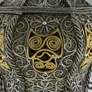 Antique Sumatran Silver Parcel Gilt Betel Container, Indonesia - 18th Century