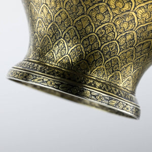 Antique Thai  Silver Gilt and Niello Betel Leaf Holder, Thailand Siam  -  Mid 19th Century