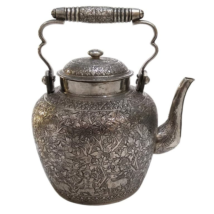 Antique South East Asian Silver Tea Kettle, Kingdom Of Luang Pabang, (laos) – 1900/1910