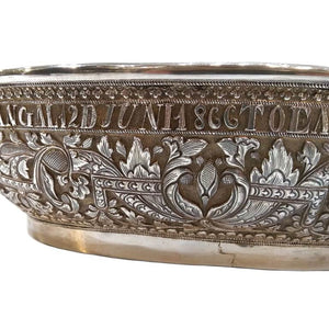 Antique Batavian Silver Presentation Bowl, Java, Indonesia – 1866