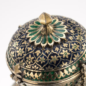 Antique Mughal Silver-gilt Enameled (minakari) Ewer (chuski), Mughal India – Early 18th Century