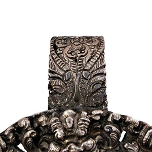Antique Indian Silver Chatelaine Hanger, Temple Style, Trichinopoly (tiruchirappalli), India C. 1880