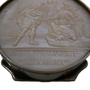 Antique Silver & M.o.p. Snuff Box, V.o.c., Willem Van Imhoff, Medallist Holtzhey, Batavia Or Holland – 1742