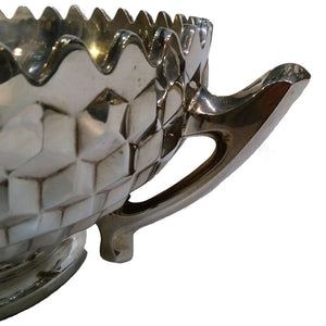 Antique Indian Silver Three Handled Punch Bowl, Large Size, Calcutta (kolkata) – Circa 1900
