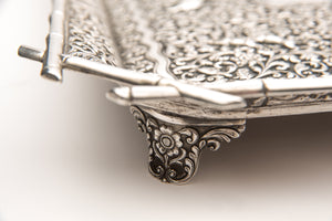 An Antique Indian Silver Footed Tray, Large Size, Oomersi Mawji, Bhuj, India – 1890