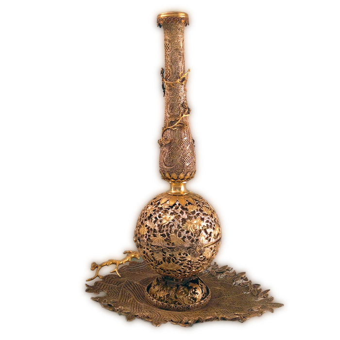 Antique Chinese Silver Parcel-gilt & Filigree Sprinkler On Stand, China – 1740 To 1750